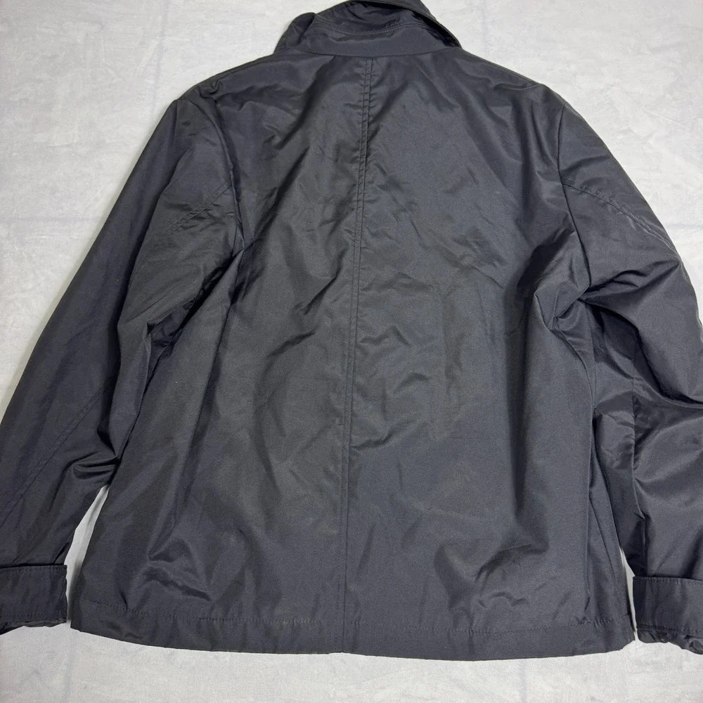 Banana Republic Mens Windbreaker Jacket Black Lined‎ Full Zip Long Sleeve Size S